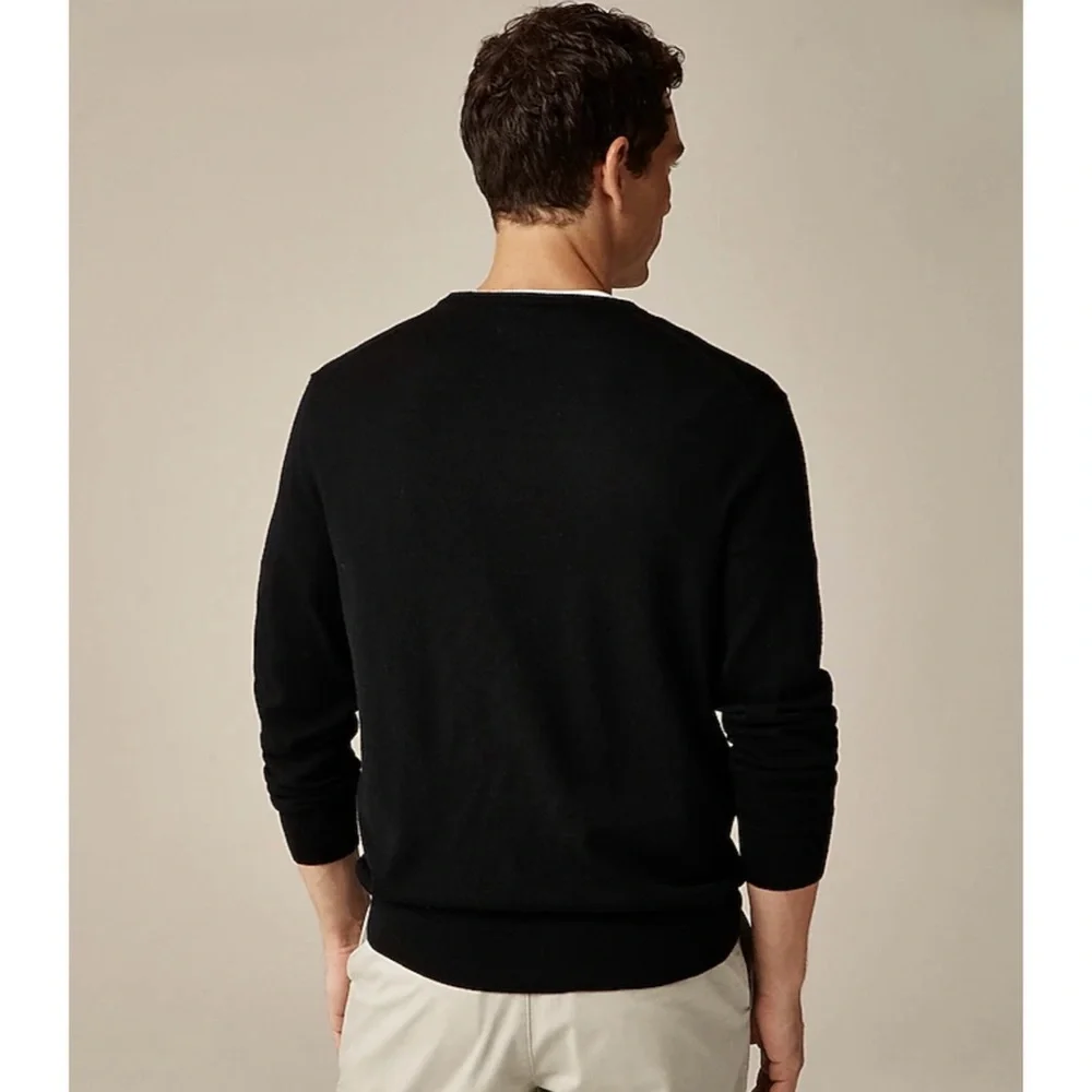 NWT J. Crew Merino Wool V-neck Sweater Black